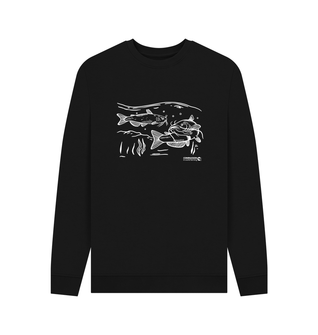 Black Printed Sweater Front