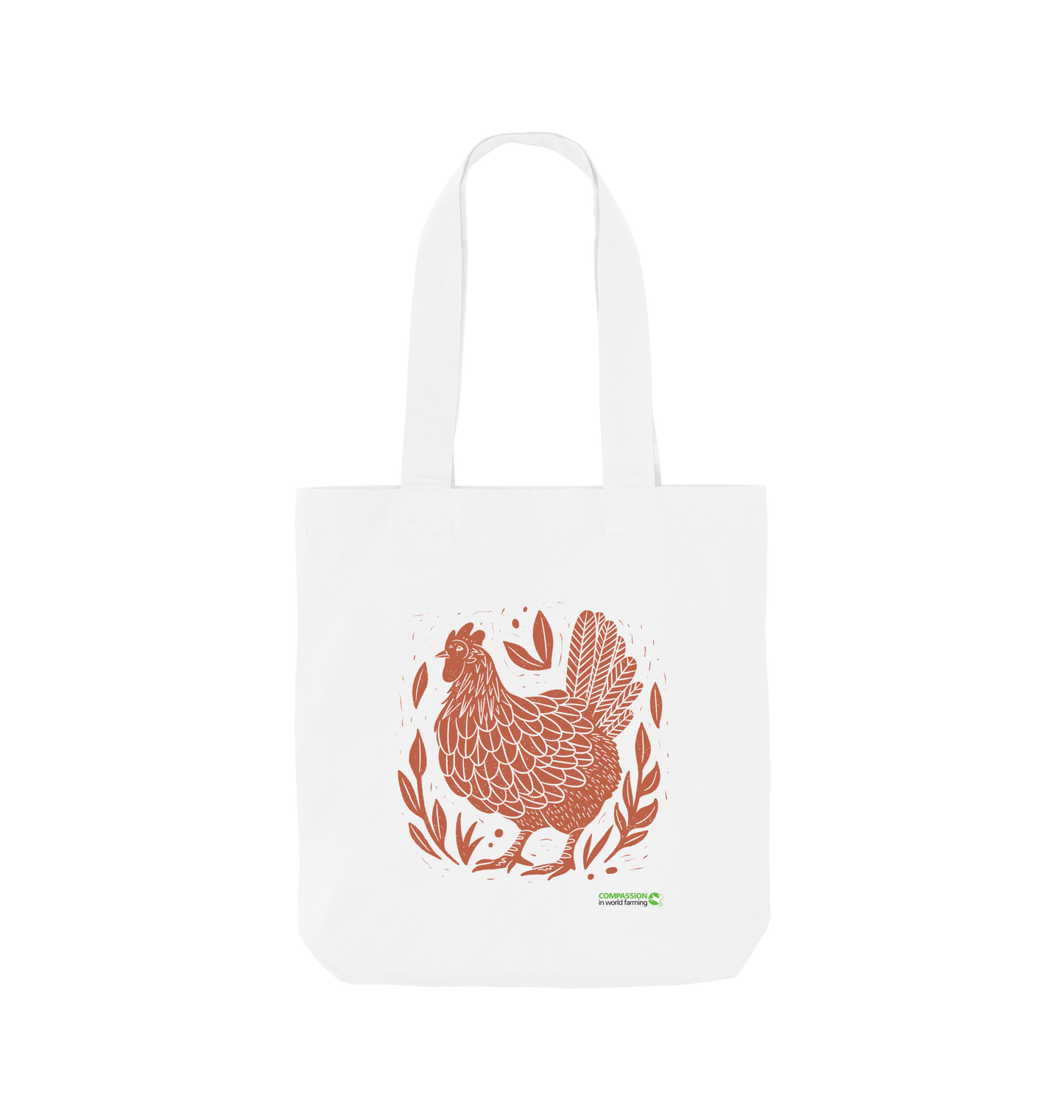 White Printed Bag Front