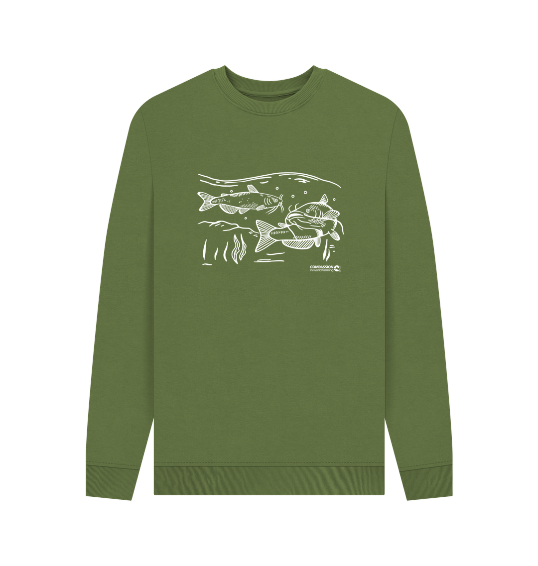 Khaki Printed Sweater Front