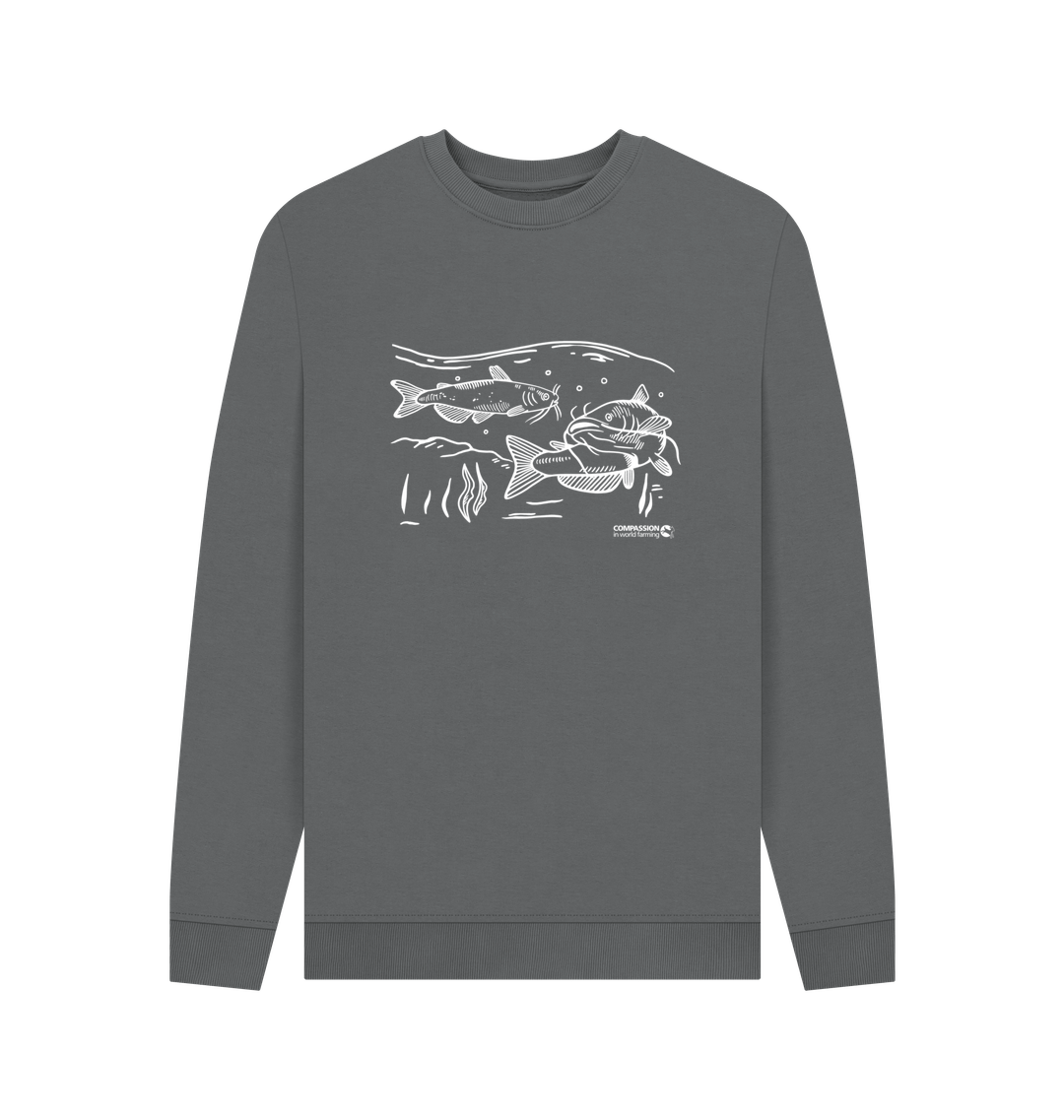 Slate Grey Printed Sweater Front