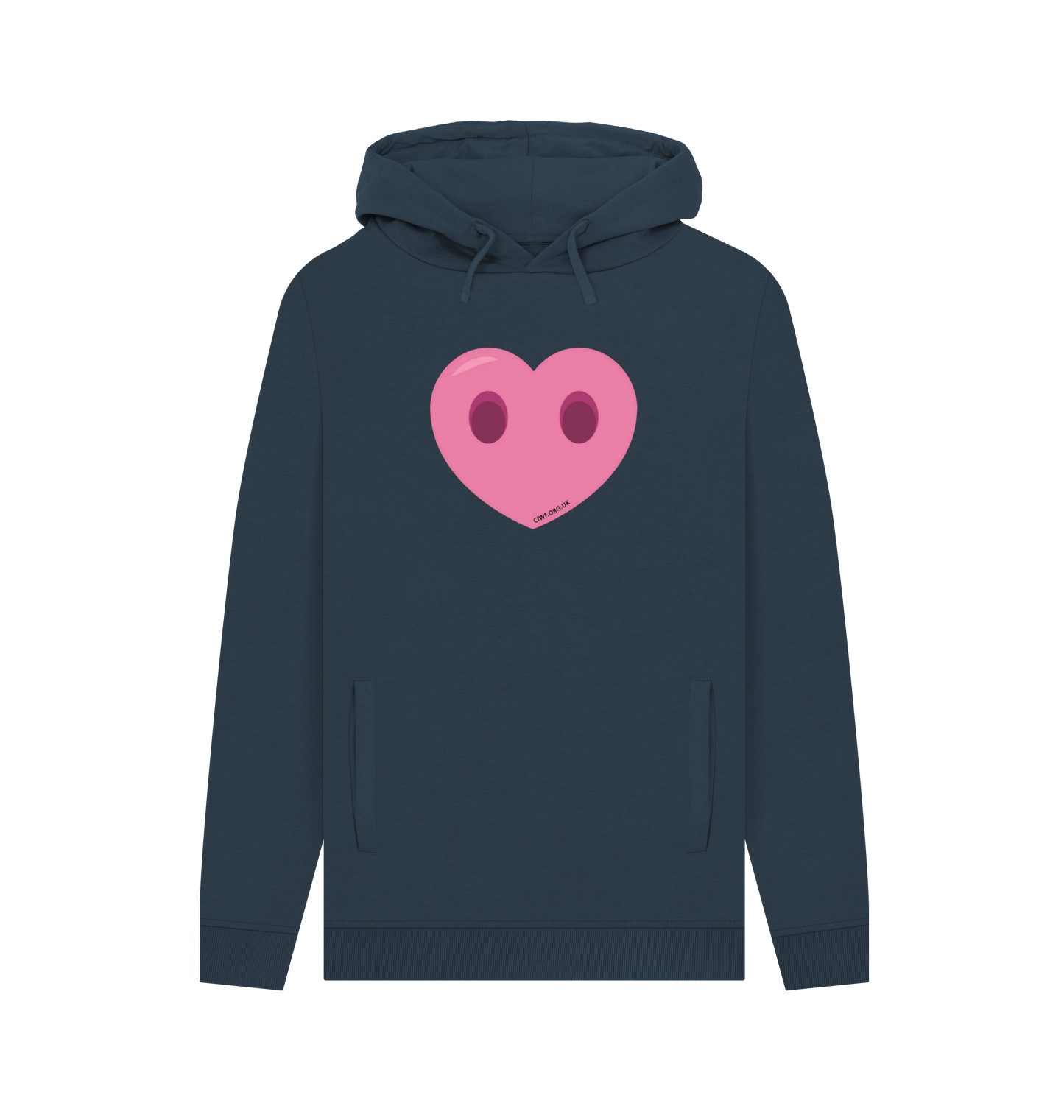 Navy Printed Hoody Front