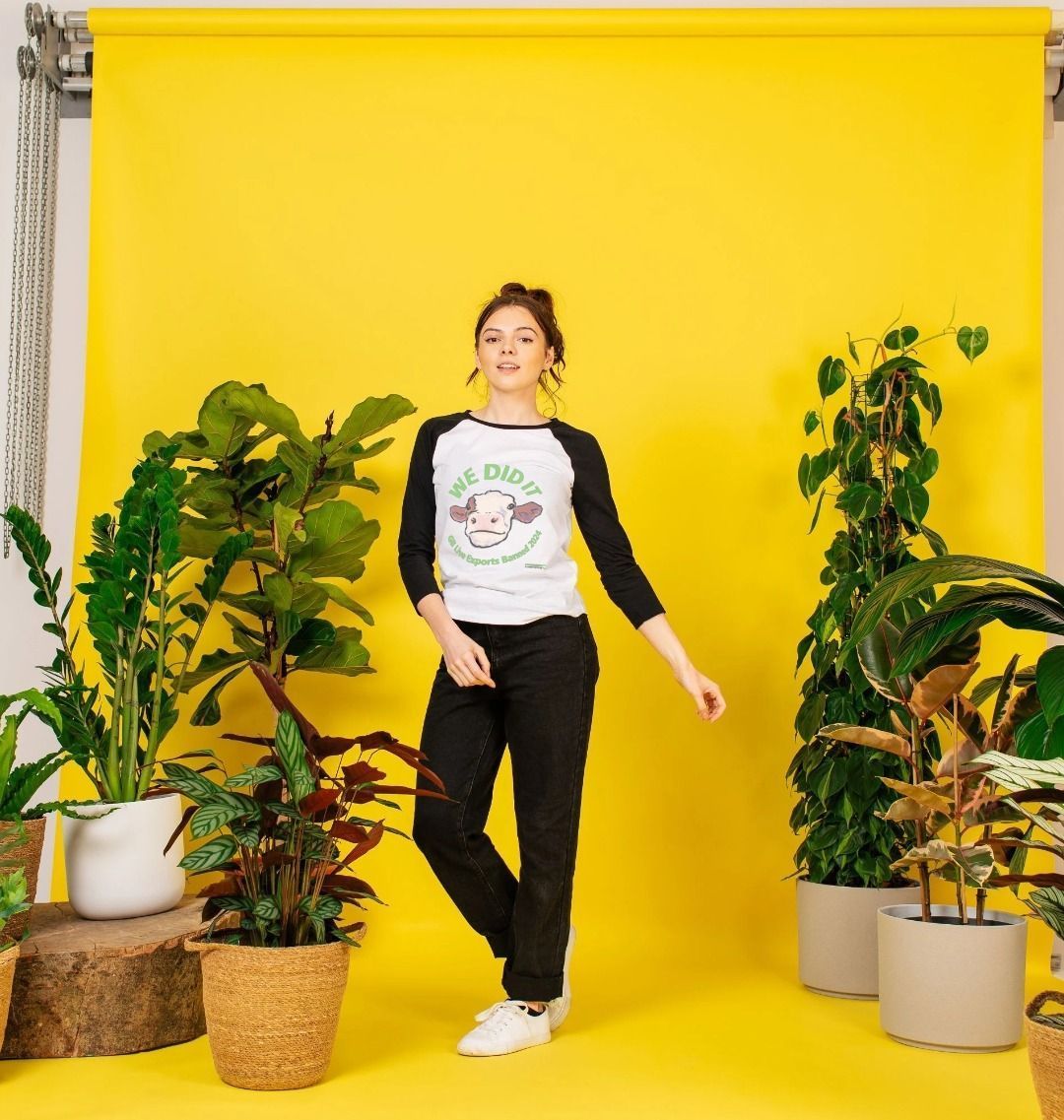 Women's Banned Live Exports Celebration Baseball T-shirt