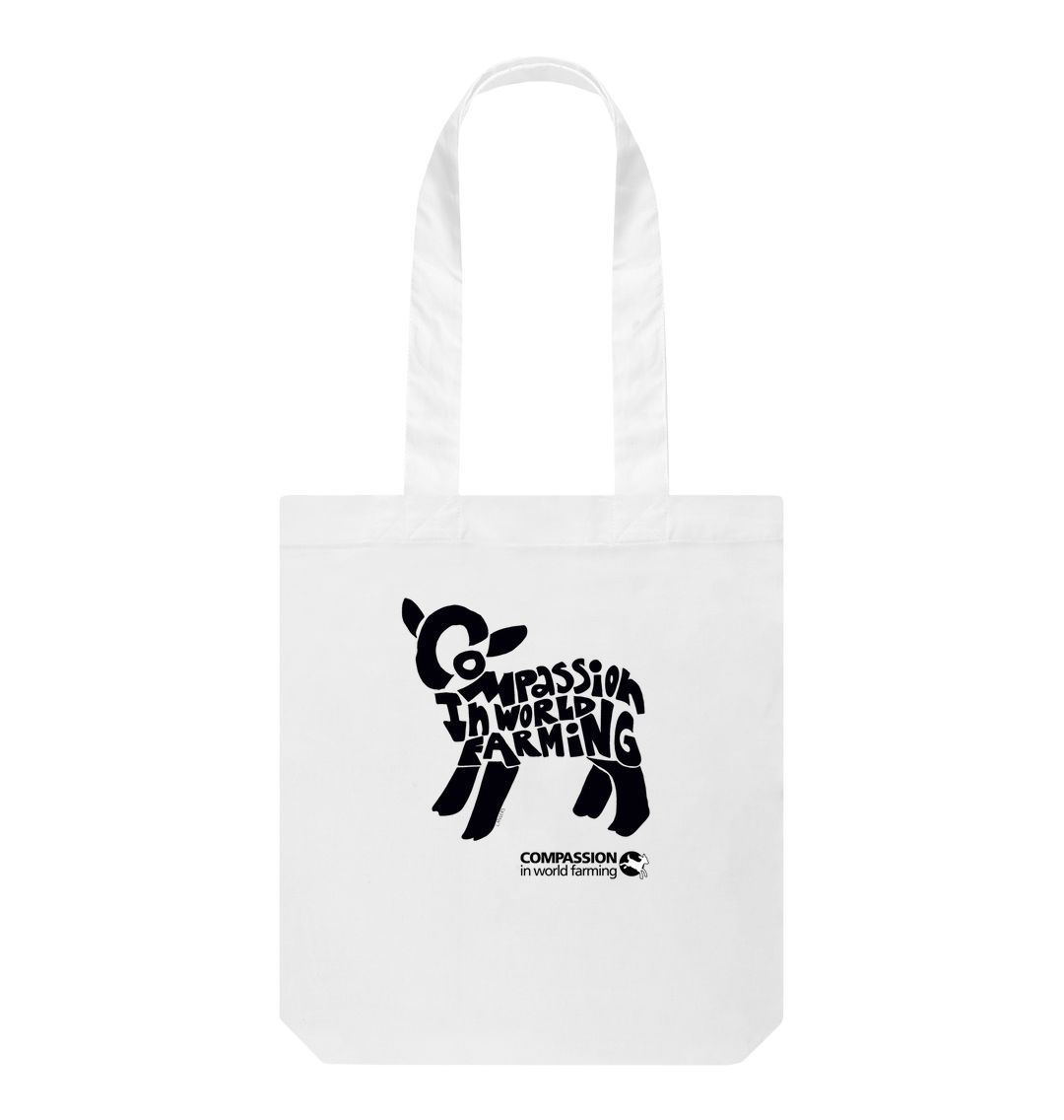 White Compassion Lamb Tote Bag