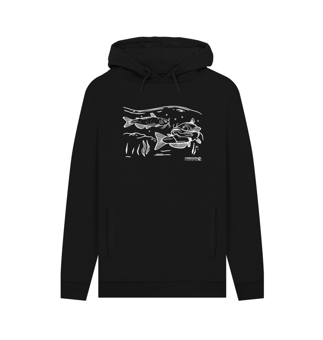 Black Printed Hoody Front