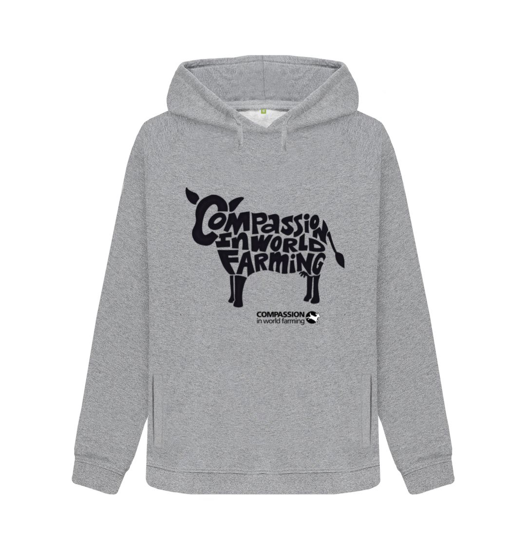 Light Heather Women's Compassion Cow Hoodie