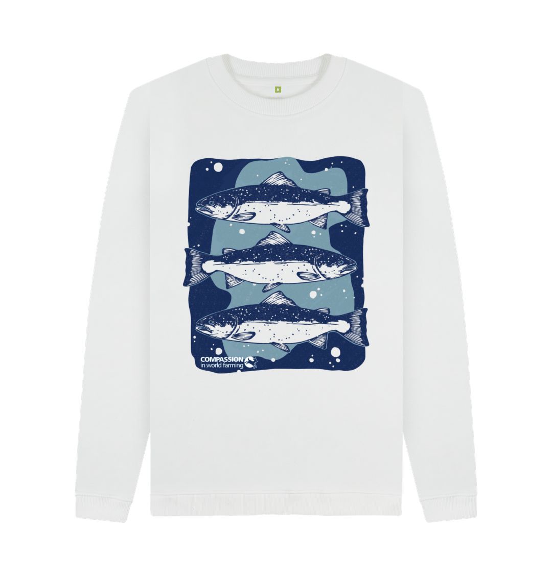 White Men's Salmon Jumper