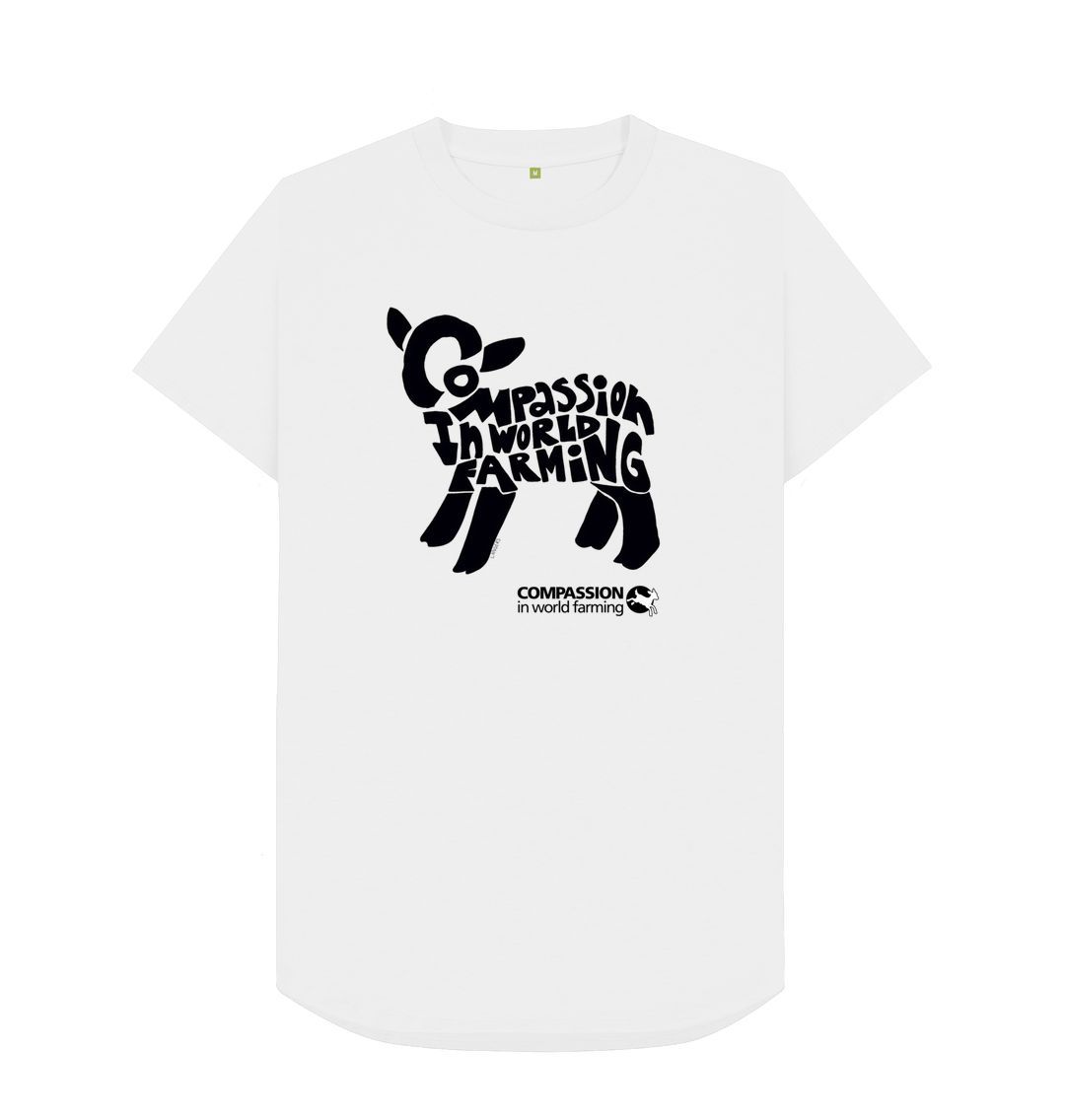 White Men's Compassion Lamb Longline T-Shirt
