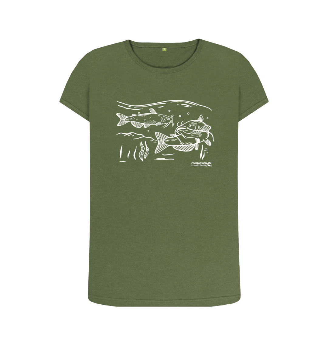 Khaki Printed T-shirt Front