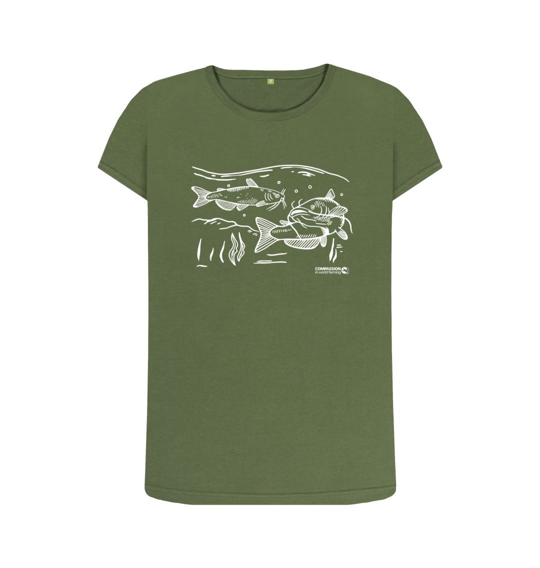 Khaki Women's Catfish T-shirt