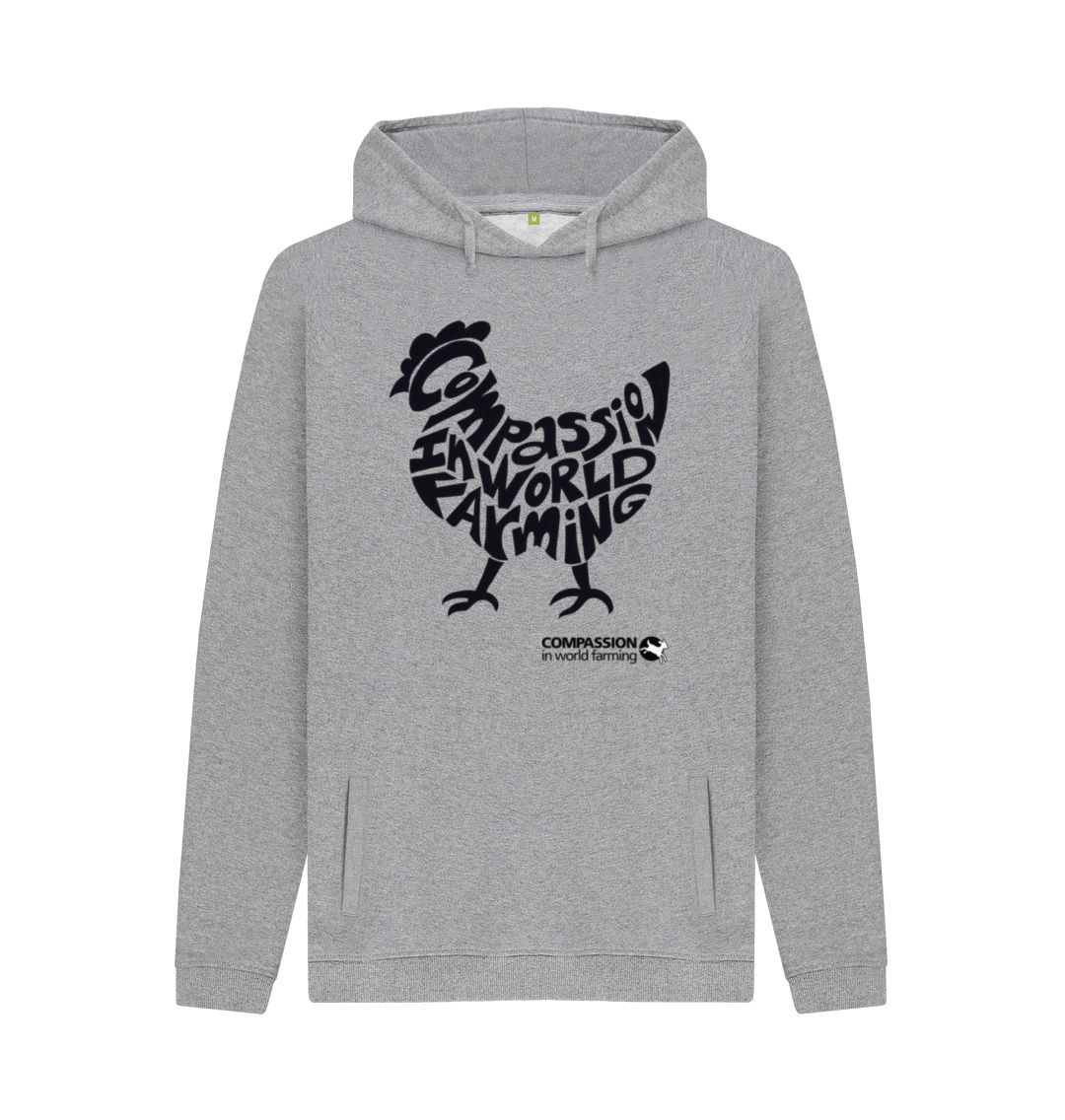 Light Heather Men's Compassion Chicken Hoodie