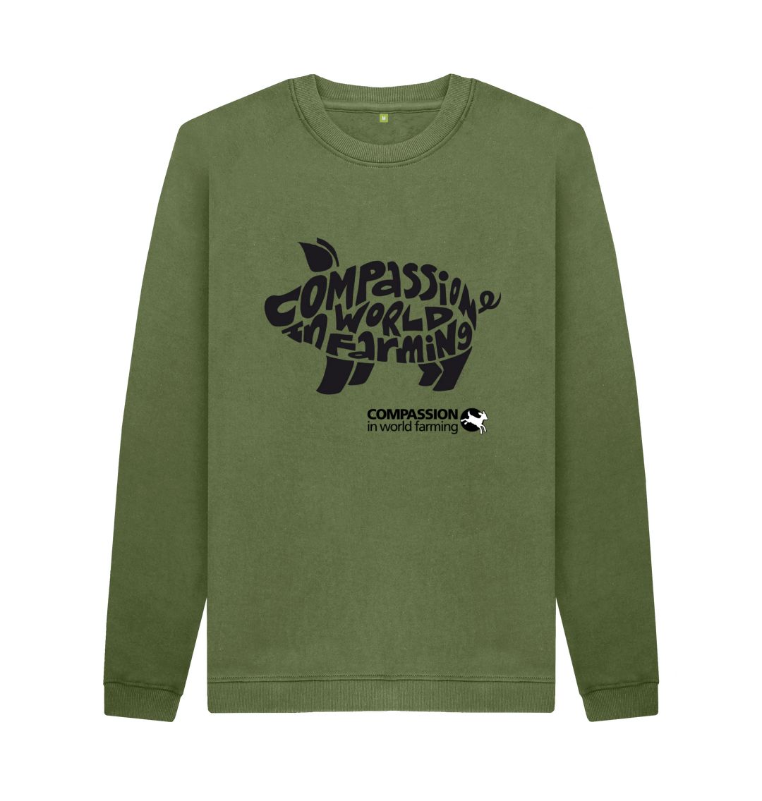 Khaki Men's Compassion Pig Jumper