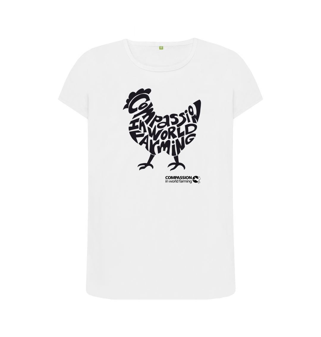 White Women's Compassion Chicken T-Shirt