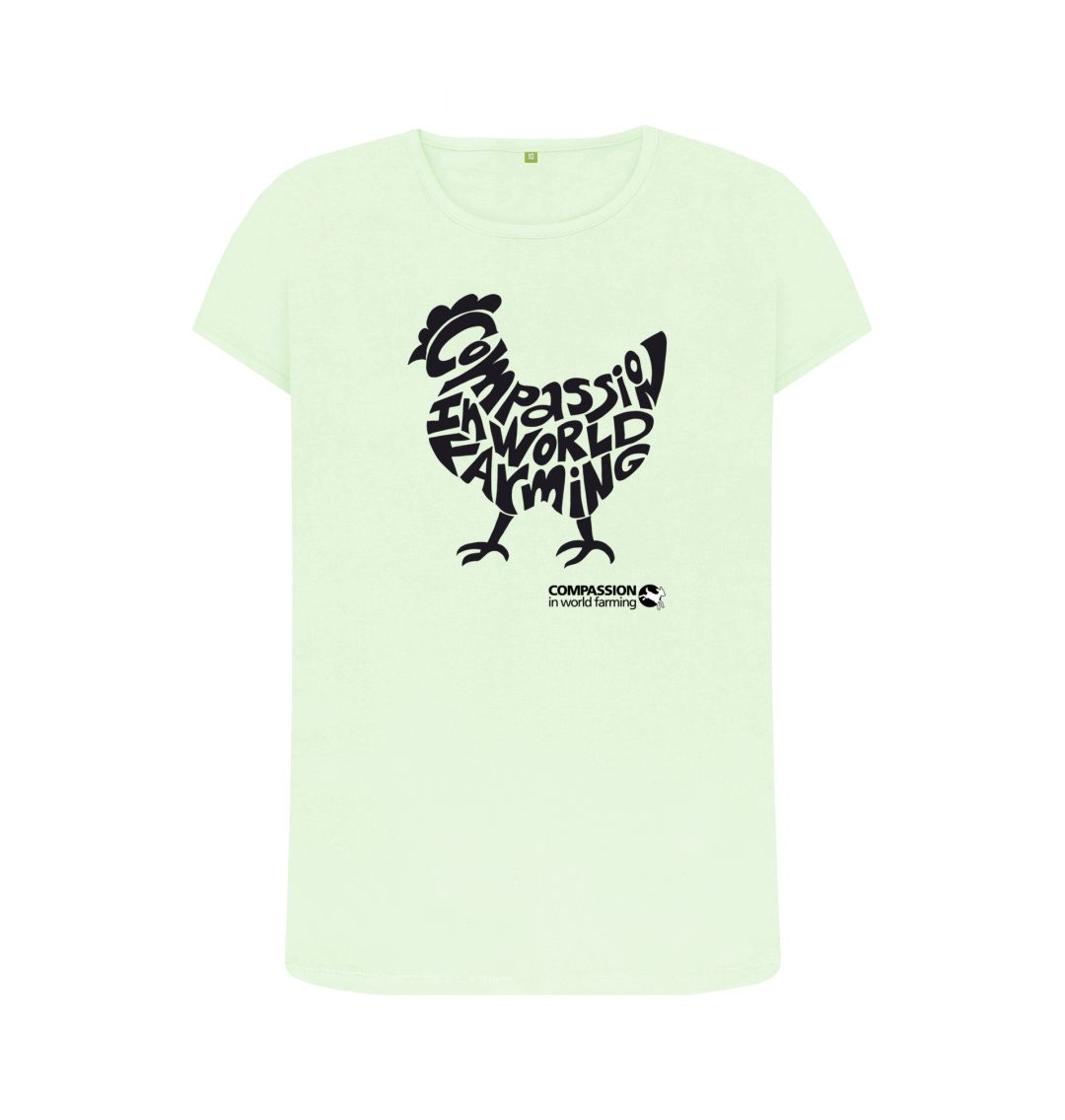Pastel Green Women's Compassion Chicken T-Shirt