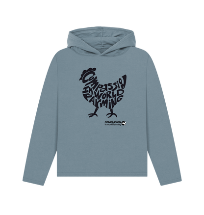 Stone Blue Printed Hoody Front