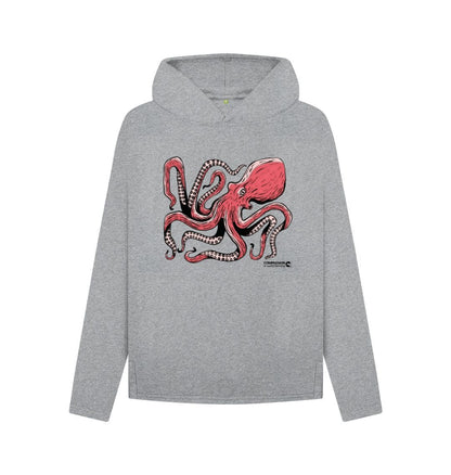 Athletic Grey Women's Octopus Relaxed Fit Hoodie