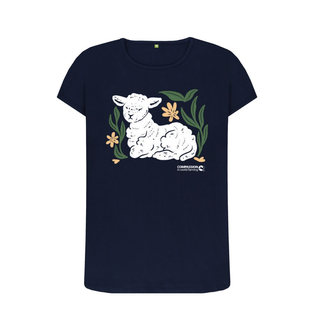 Navy Blue Women's Lamb T-Shirt