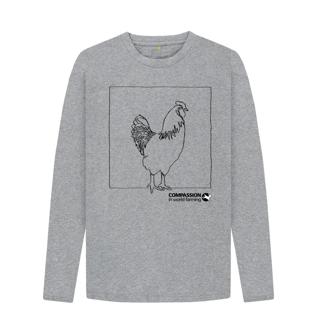 Athletic Grey Men's Chicken Long Sleeve T-Shirt