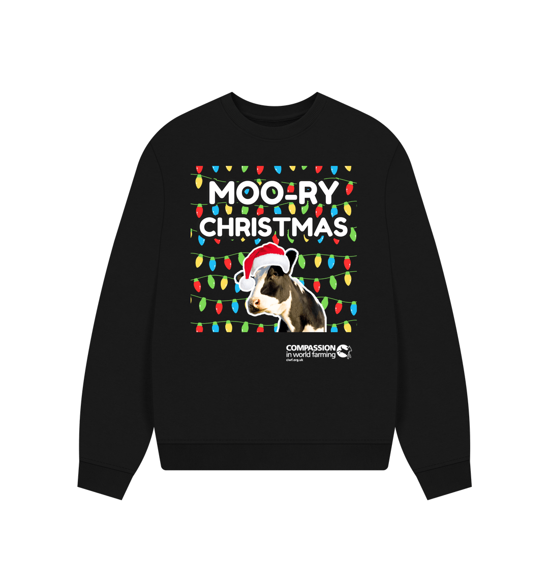 Black Printed Sweater Front