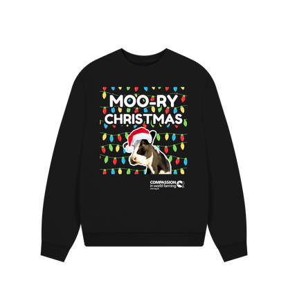 Black Printed Sweater Front