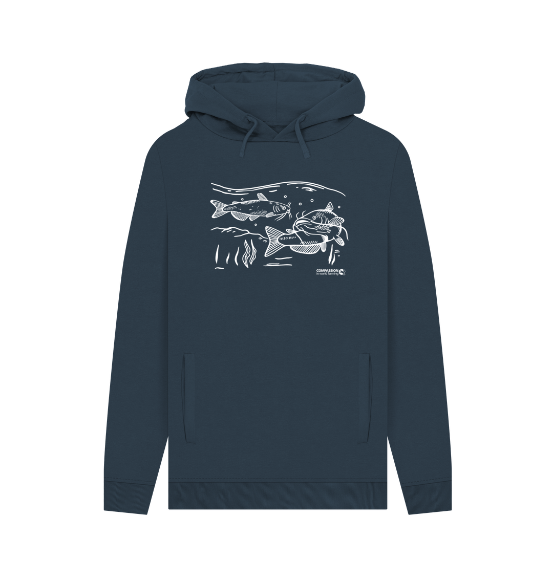 Navy Printed Hoody Front