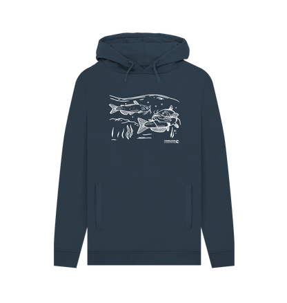 Navy Printed Hoody Front