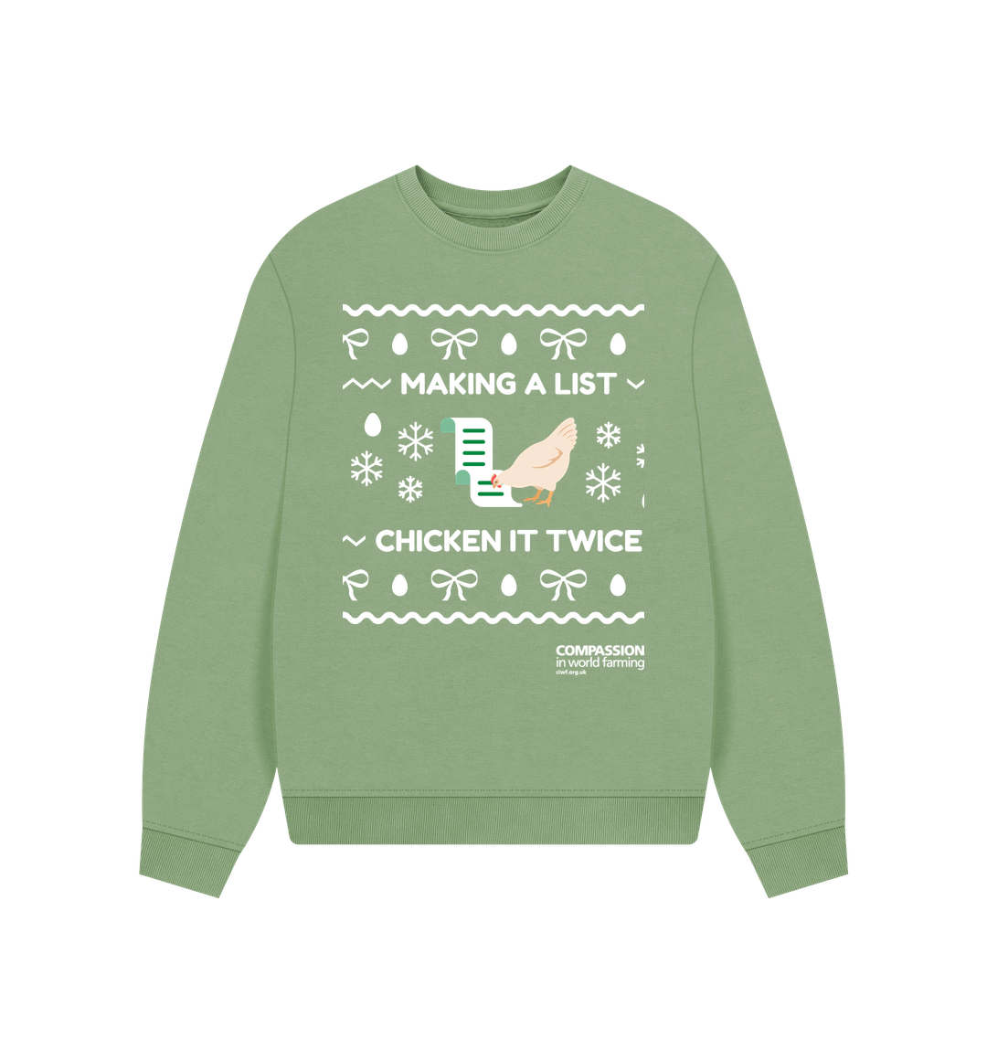 Sage Printed Sweater Front