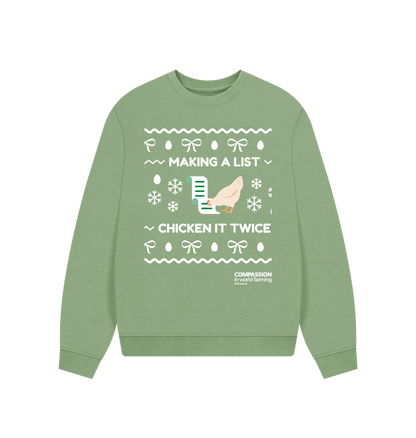 Sage Printed Sweater Front
