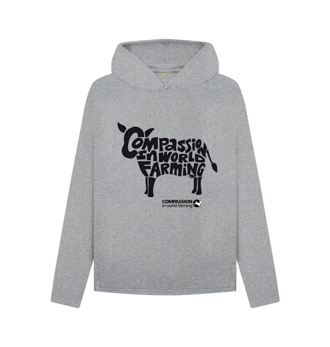 Athletic Grey Women's Compassion Cow Relaxed Fit Hoodie