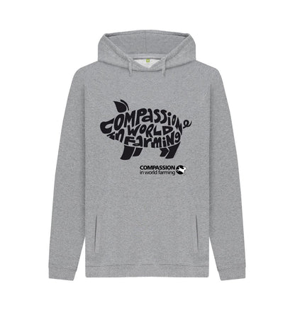 Light Heather Men's Compassion Pig Hoodie