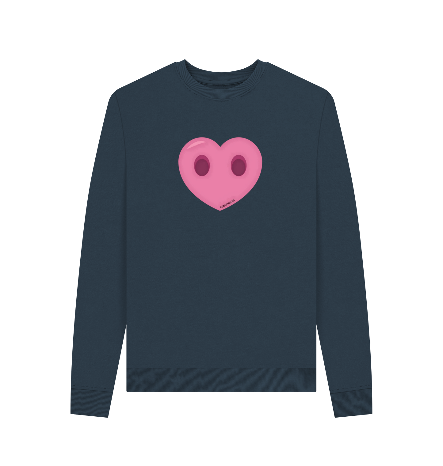 Navy Blue Printed Sweater Front