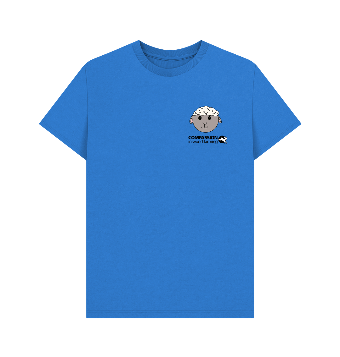 Bright Blue Fields not factories Sheep Men's T-shirt