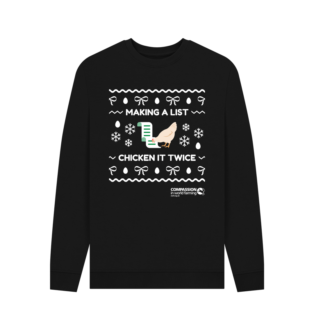 Black Printed Sweater Front