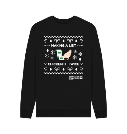 Black Printed Sweater Front