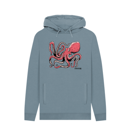 Stone Blue Printed Hoody Front
