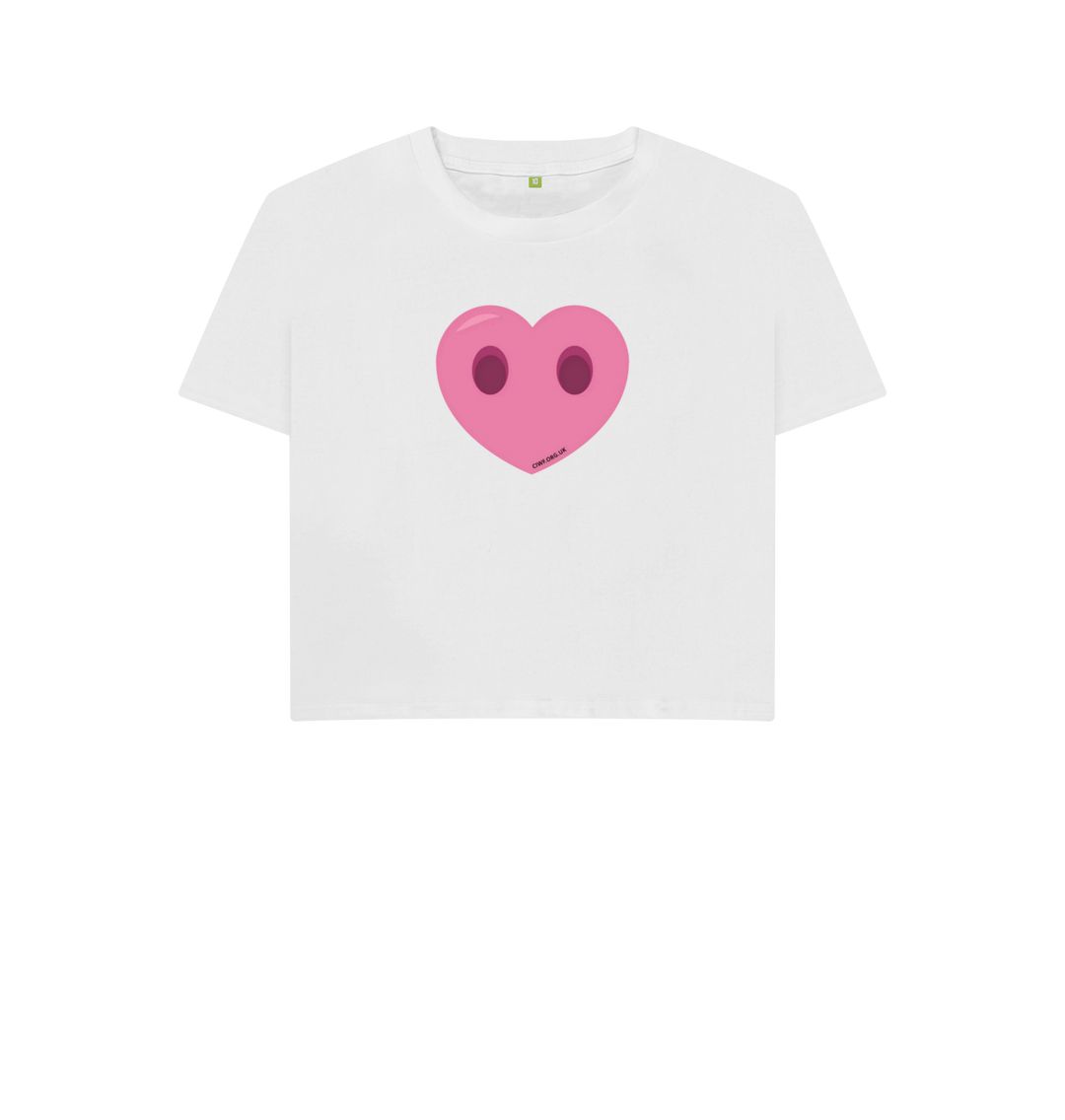 White Women's Compassion Heart Boxy T-Shirt