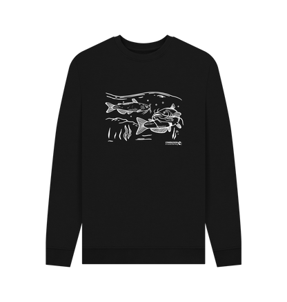 Black Printed Sweater Front