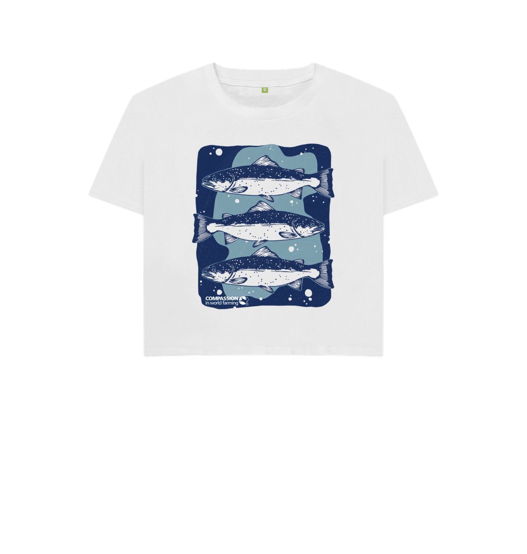 White Women's Salmon Boxy T-shirt