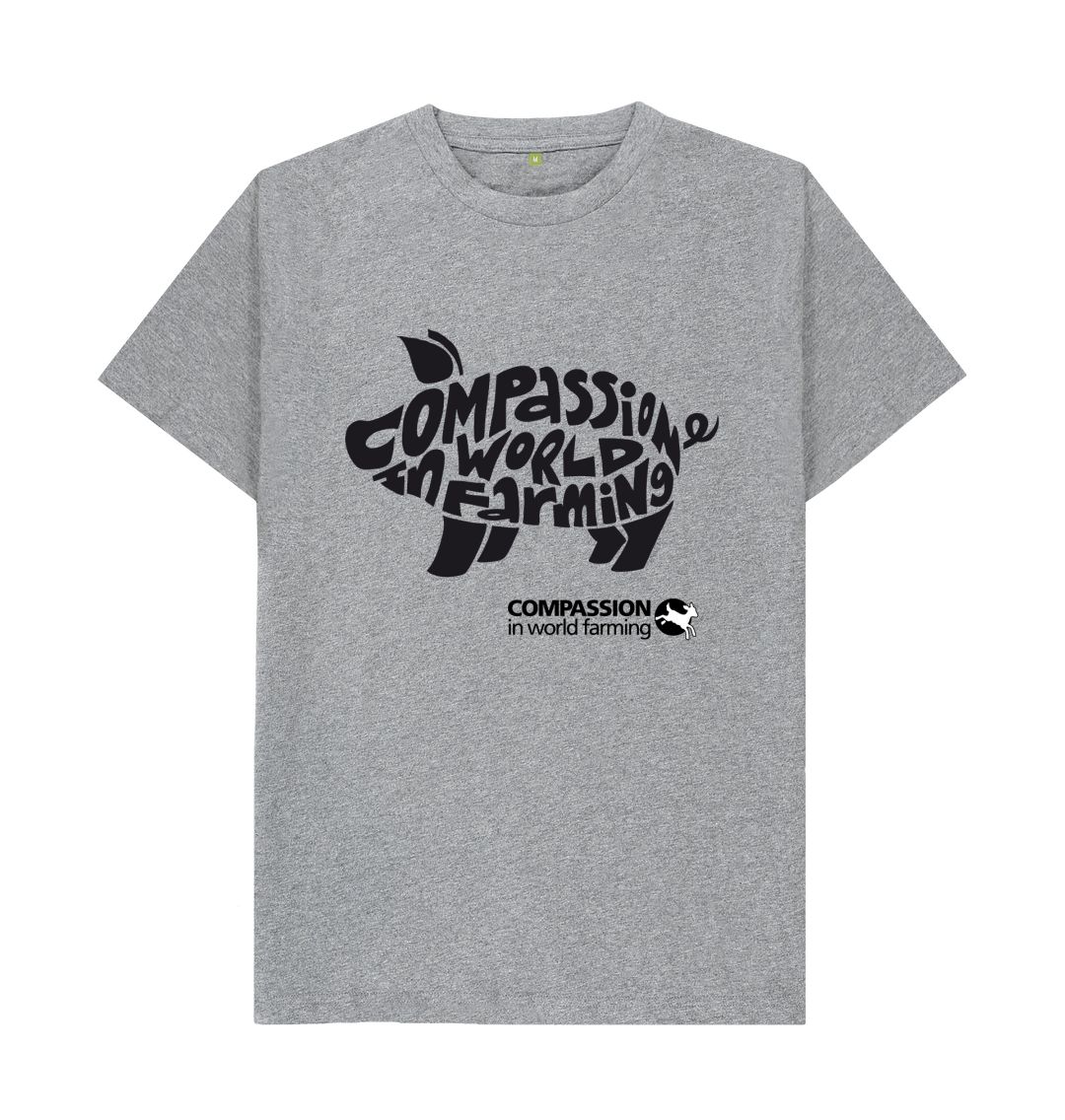 Athletic Grey Men's Compassion Pig T-Shirt