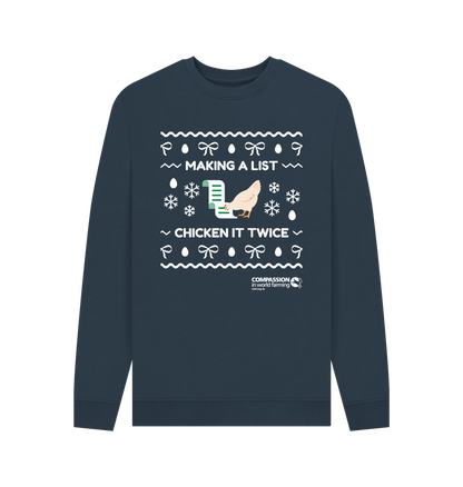 Navy Blue Printed Sweater Front