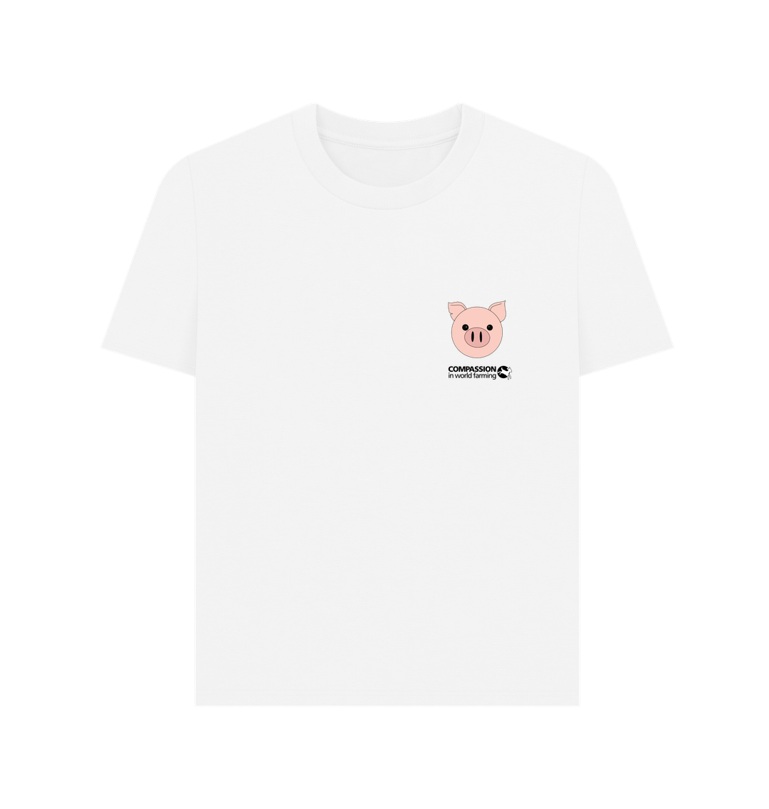 White Fields Not Factories Pig Women's oversized t-shirt