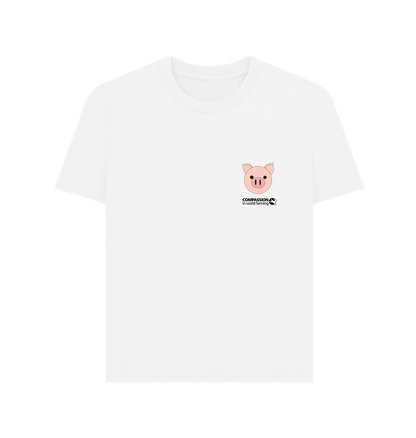 White Fields Not Factories Pig Women's oversized t-shirt