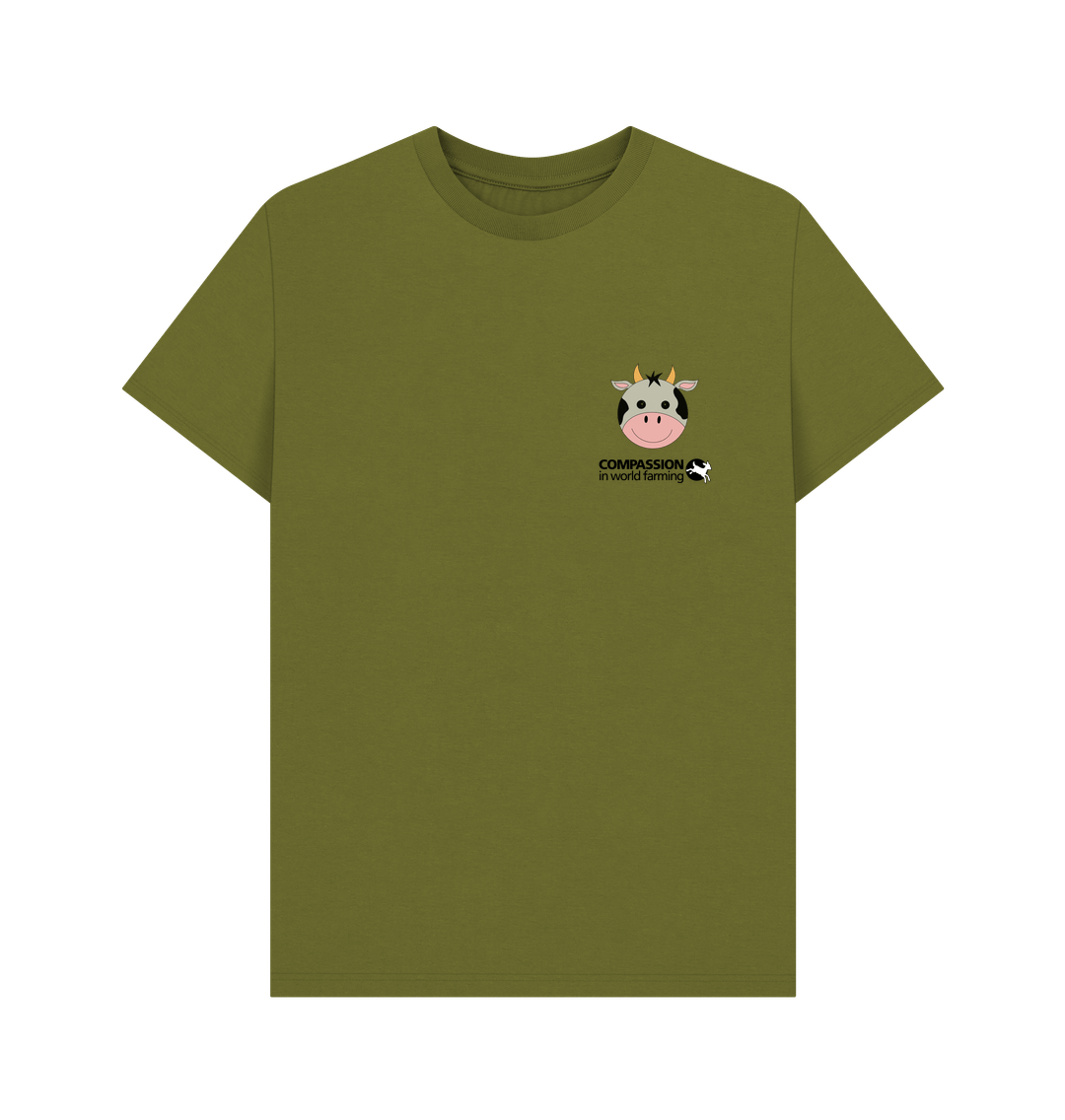 Moss Green Fields not factories Cow Men's T-shirt