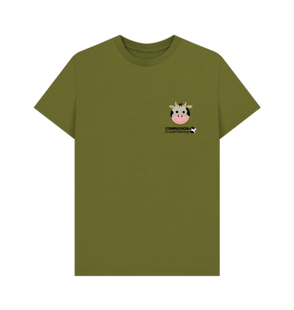 Moss Green Fields not factories Cow Men's T-shirt