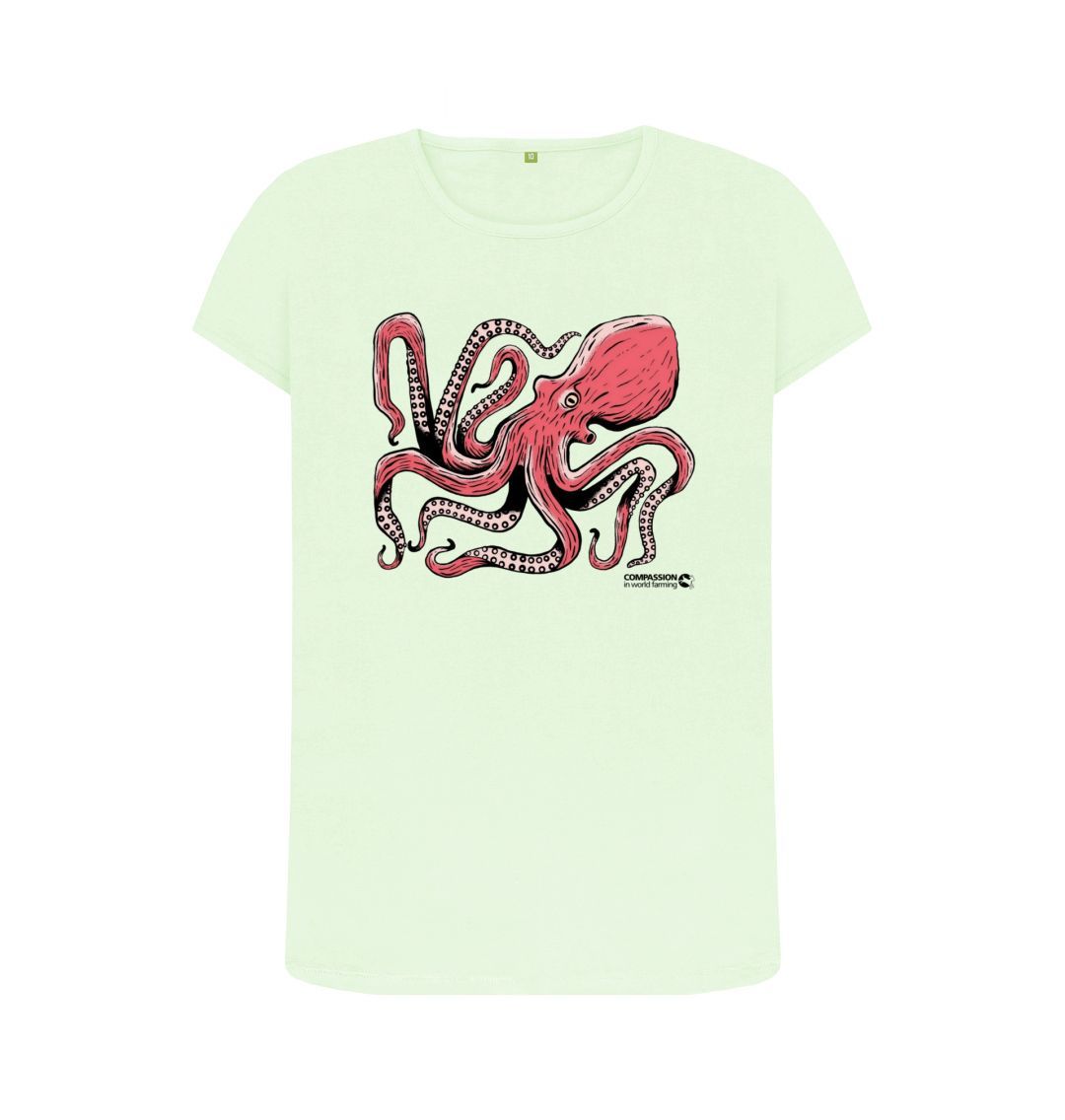 Pastel Green Women's Octopus T-Shirt