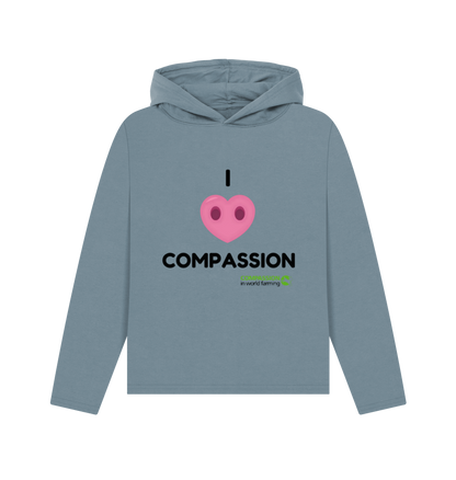 Stone Blue Printed Hoody Front