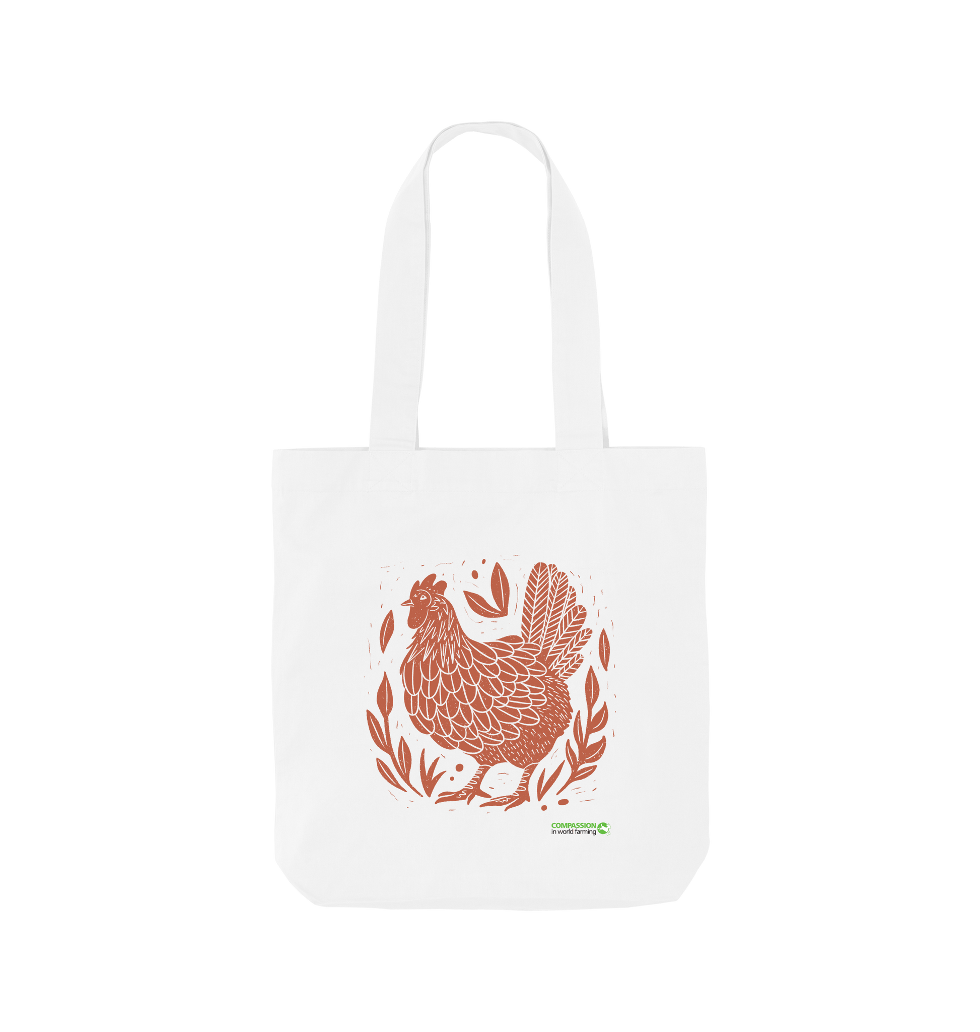 White Printed Bag Front
