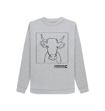 Light Heather Women's Cow Jumper