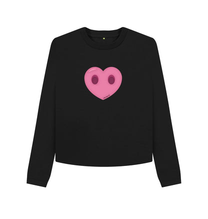 Black Women's Compassion Heart Boxy Jumper