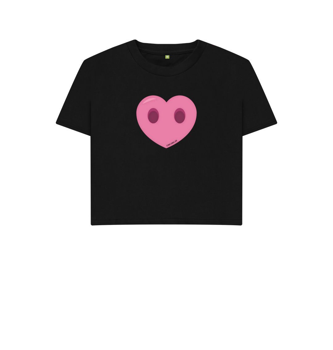 Black Women's Compassion Heart Boxy T-Shirt