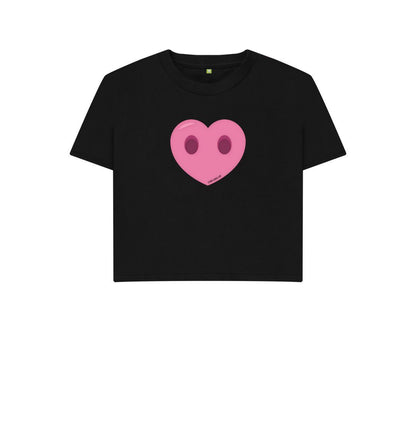 Black Women's Compassion Heart Boxy T-Shirt